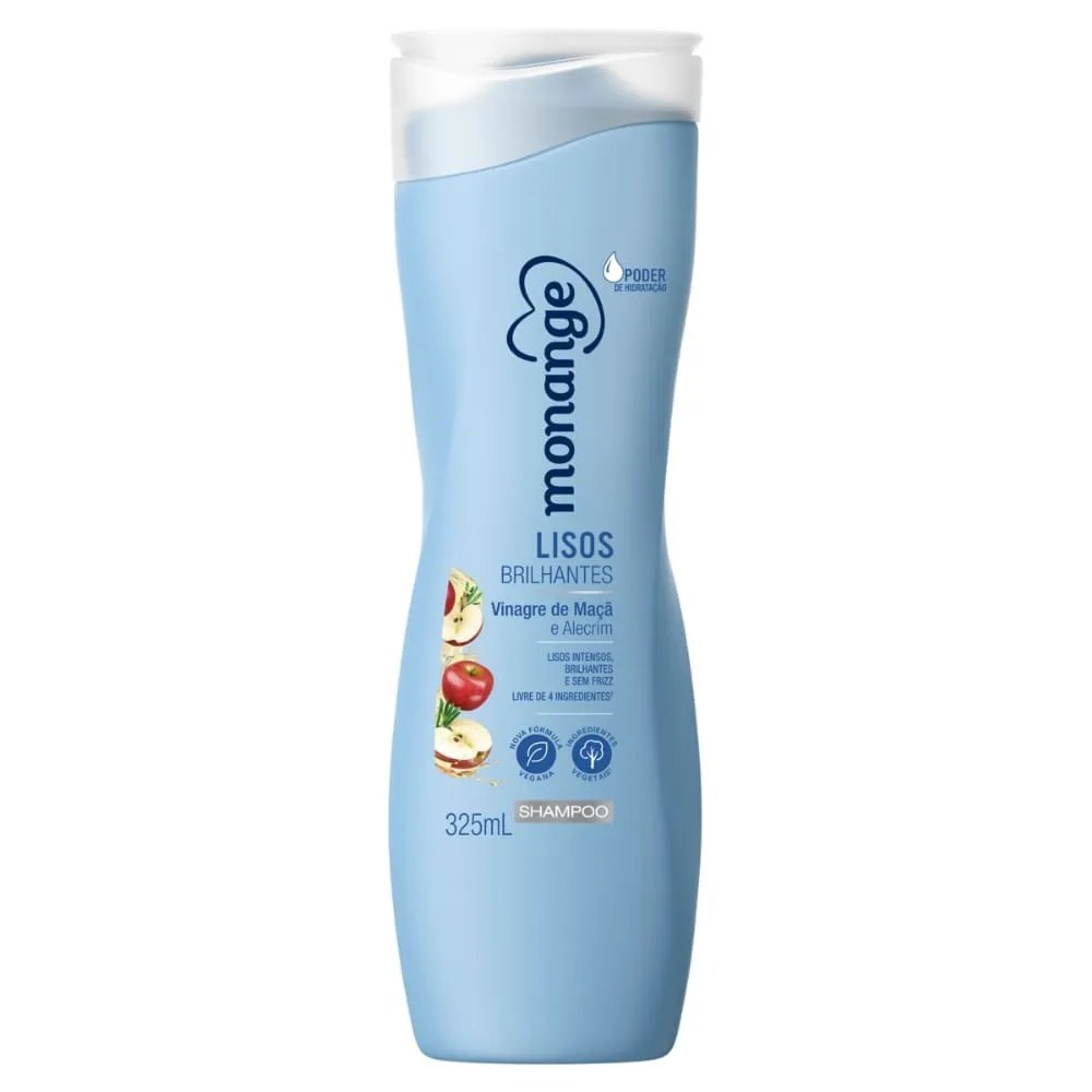 Shampoo Monange Lisos Brilhantes 325ml — foto do produto em fundo branco