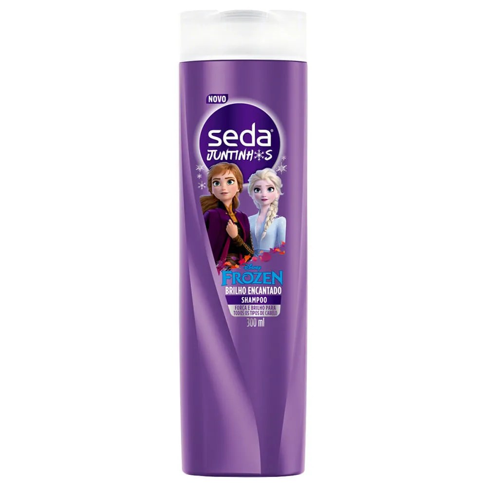 Shampoo Seda Juntinhos 300ml Frozen Brilho Encantado — foto do produto em fundo branco